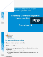 Inventory Control Subject to Uncertain Demand