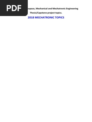 AMME Thesis Topics MECHATRONIC 2018 V2