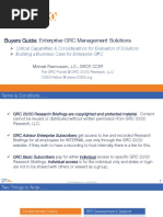 Buyers Guide Enterprise GRC Management Solutions