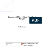 Management Ethics - Ethical Principles of Managers: Jan Grossmann