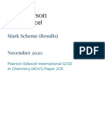 Mark Scheme (Results) November 2020: Pearson Edexcel International GCSE in Chemistry (4CH1) Paper 2CR