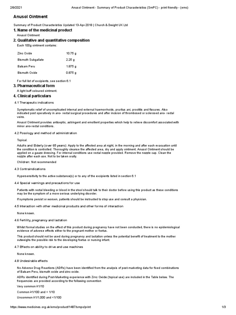 Summary Of Product Characteristics Smpc