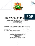 Kenyatta University Notes EPS 400 Module Educational Statistics and Evaluation