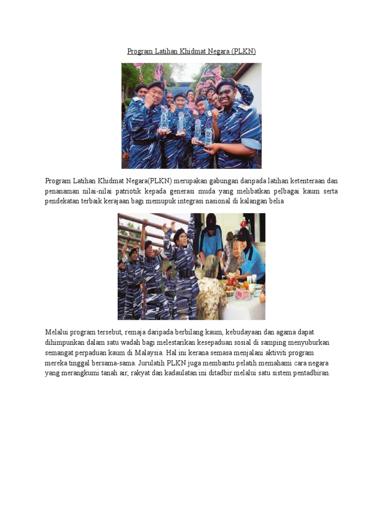 Program Latihan Khidmat Negara (PLKN) | PDF