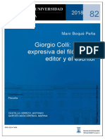 Tesis Doctoral - Giorgio Colli La Figura Expresiva Del Filólogo, El Editor y El Escritor - Marc Boqué Peña