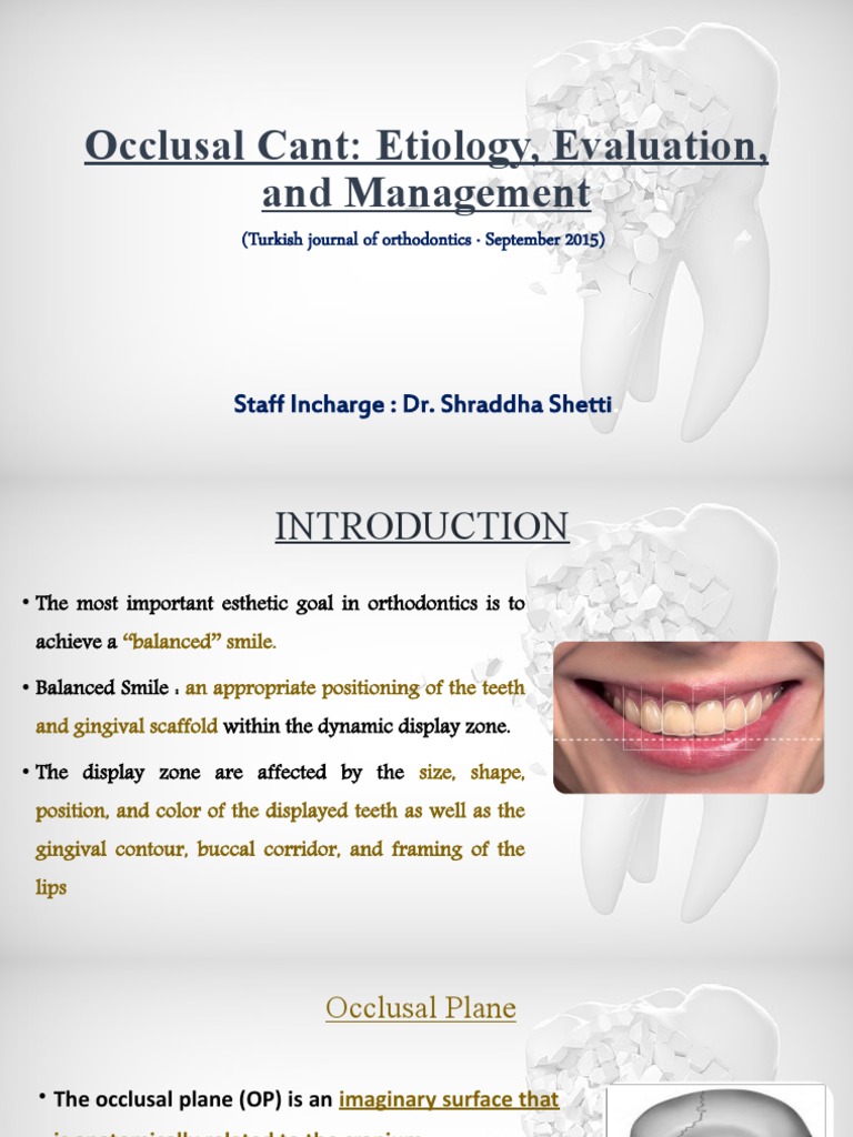 Occlusal Cant (Autosaved) PDF Human Anatomy Dentistry Branches