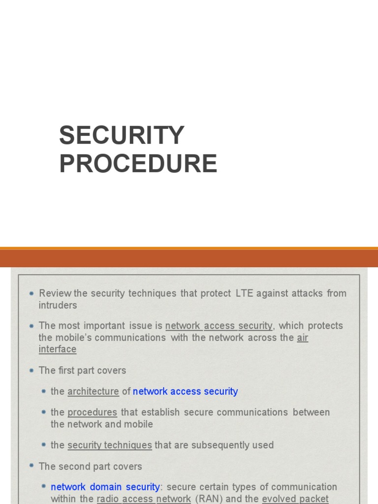 LTE Network Security Procedures | PDF | Information Age | Computer Network