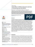 Acute Effects of Different Dynamic Exercises On Hamstring Strain Risk Factors