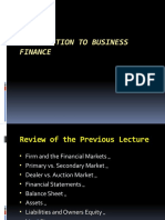 Introduction To Business Finance: by MK