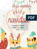 Crema y Rojo Feliz Navidad Con Animalitos Ilustración Divertida Post para Instagram