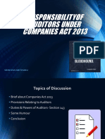 Responsibilityof Auditors Under Companies Act 2013: Srinivas Methuku