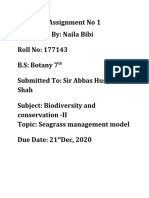 Biodiversity and Conservation-II (Assignment No 1 (177143)