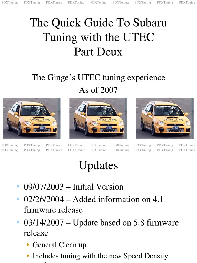 UTEC Tuning Guide for Subaru WRX/STi | PDF | Fuel Injection | Turbocharger