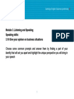 Modulo 3. Listening and Speaking Speaking Skills: 3.10 Give Your Opinion On Business Situations