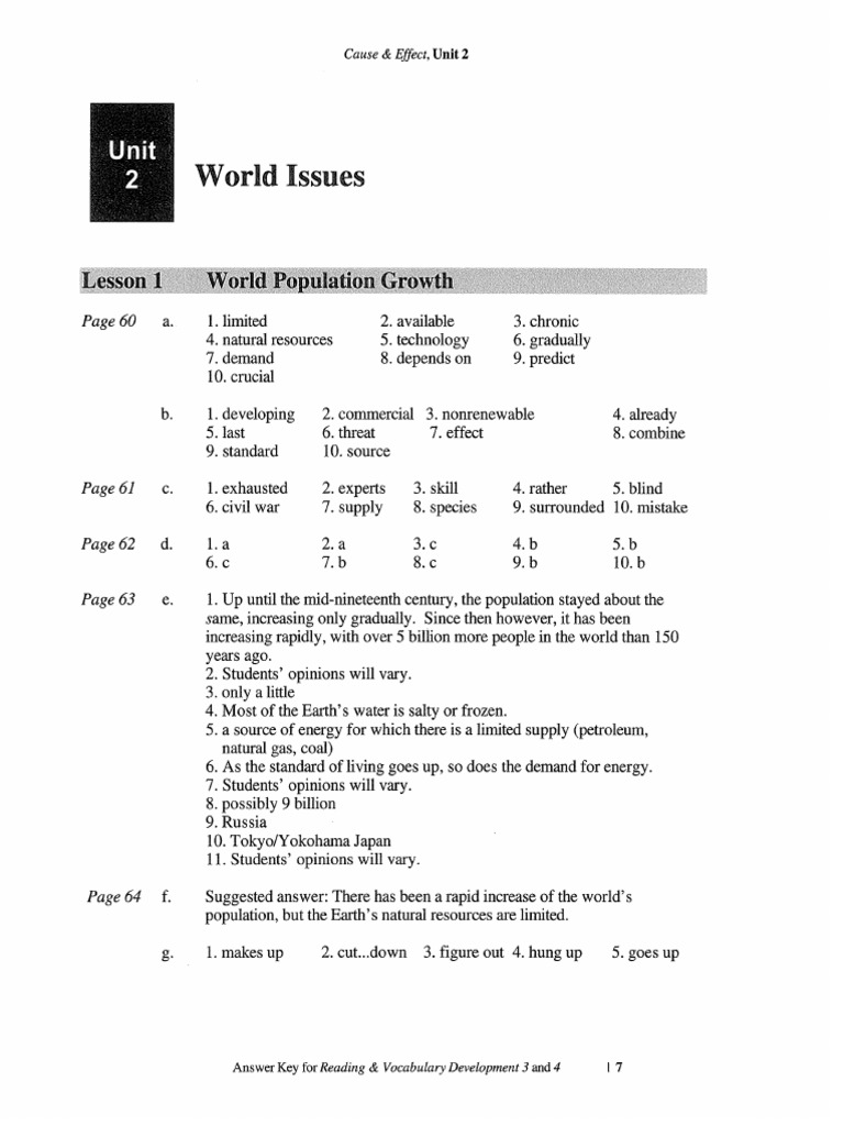 Cause and Effect Unit 2 Answer | PDF