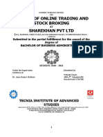 A Study of Online Trading and Stock Broking Sharekhan PVT LTD
