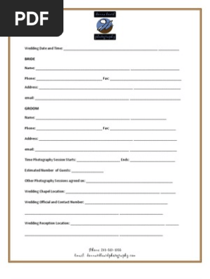 Sample contract - wedding
