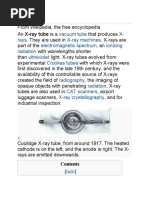 Vacuum Tube X-Rays X-Ray Machines Electromagnetic Spectrum Ionizing Radiation Ultraviolet Crookes Tubes