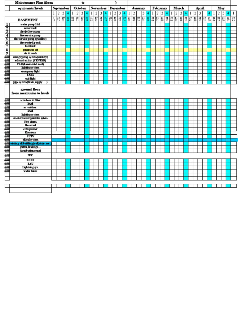 Maintenance Plan PDF Equipment Building