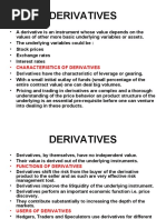 Characteristics of Derivatives