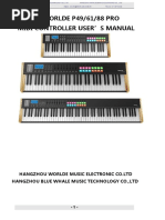 WORLDE P49/61/88 PRO Midi Controller User'S Manual