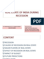 Real Estate of India During Recession
