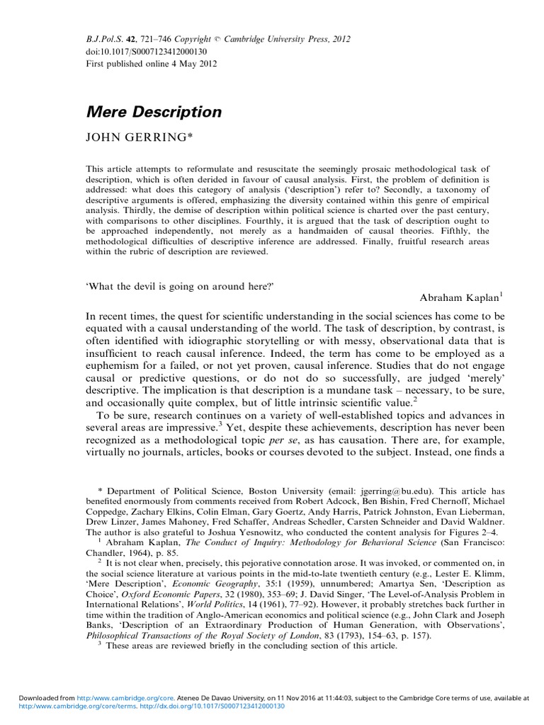 What Is Description or Descriptive Study | PDF | Causality | Social Science