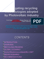 Investigating Recycling Methodologies Adopted by Photovoltaic Industry