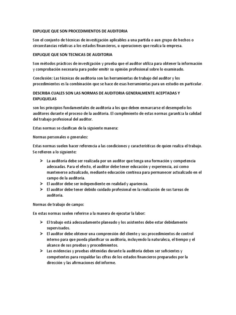 Procedimientos y Normas de Auditoría | PDF | Auditoría | Contralor