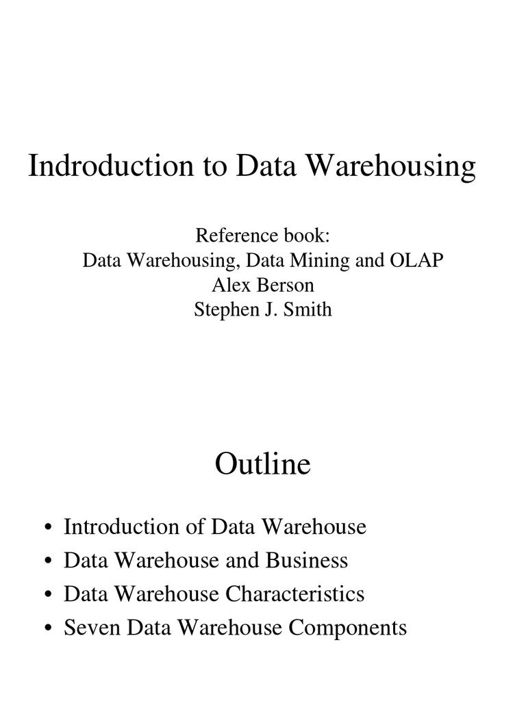 Introduction to Data Warehousing | PDF | Data Warehouse | Computer Data