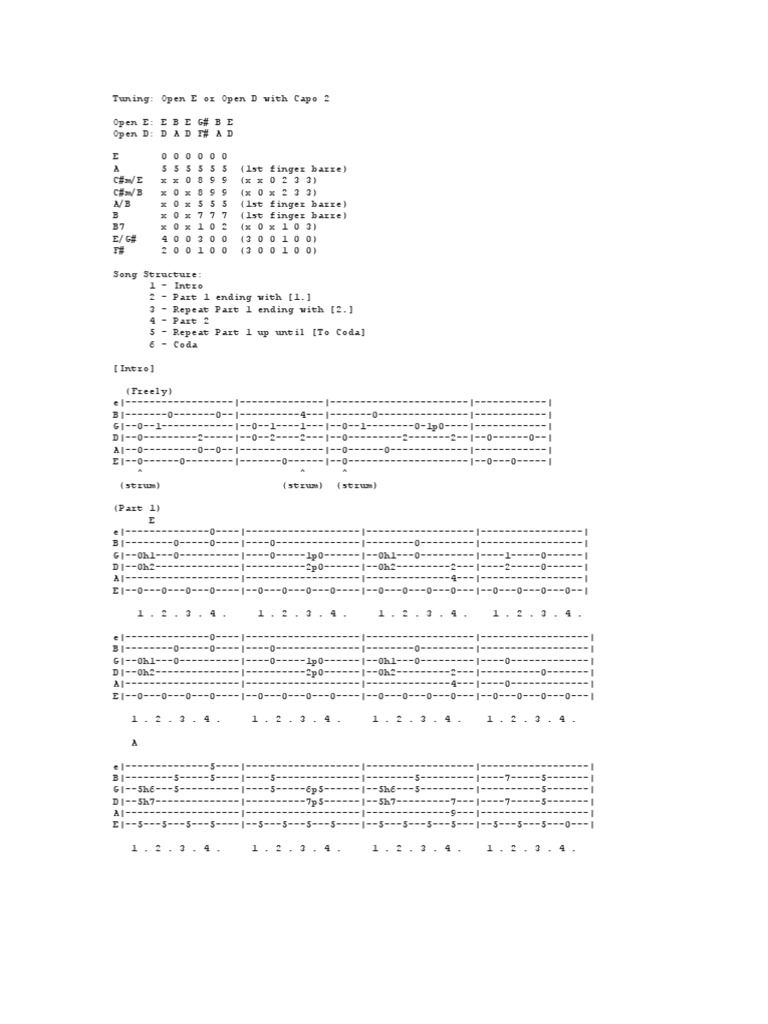 Little Martha by Duane Allman TAB | PDF