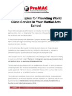 Key Principles for Providing World Class Service in Your Martial Arts School