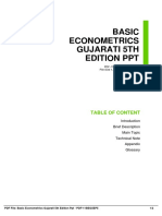 Basic Econometrics Gujarati 5Th Edition PPT: Table of Content