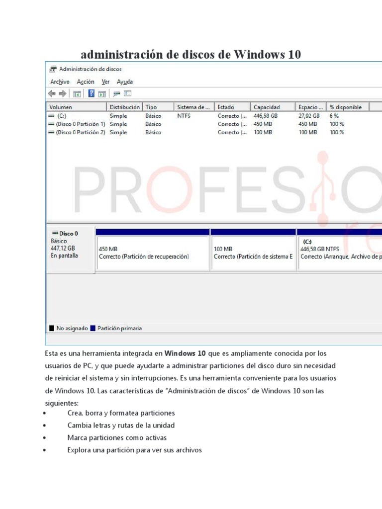 Administración de Discos en Windows 10 | PDF | Windows 10 | Archivo de ...