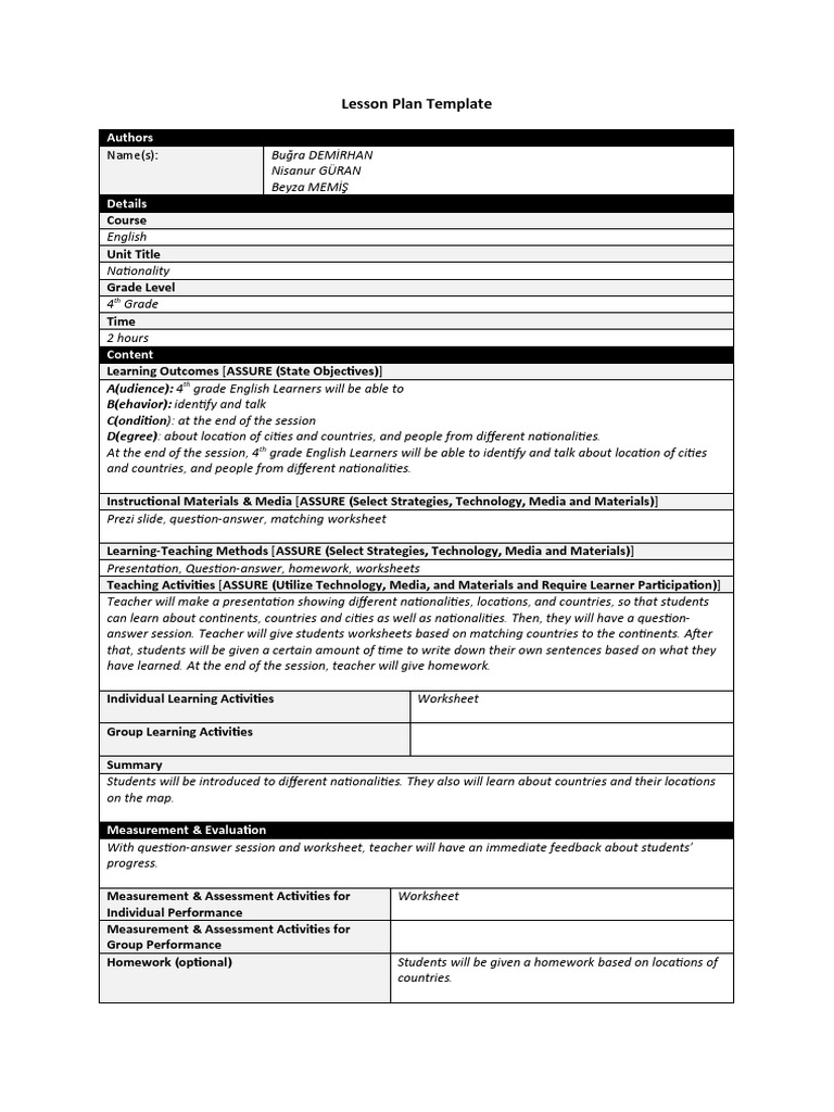Unit Lesson | PDF | Lesson Plan | Worksheet