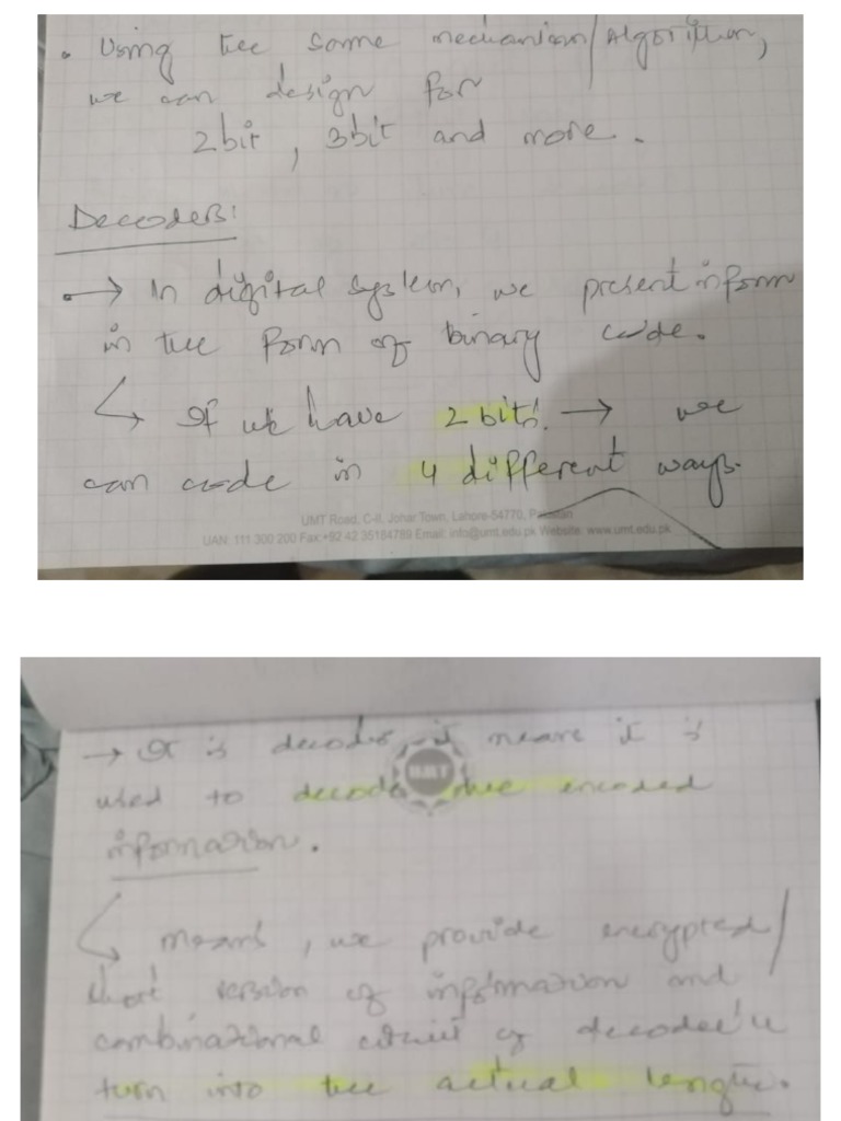Decoder and Encoder - Handwritten Notes | PDF