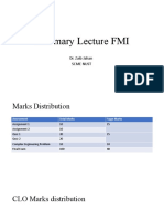 Summary Lecture FMI: Dr. Zaib Jahan Scme Nust