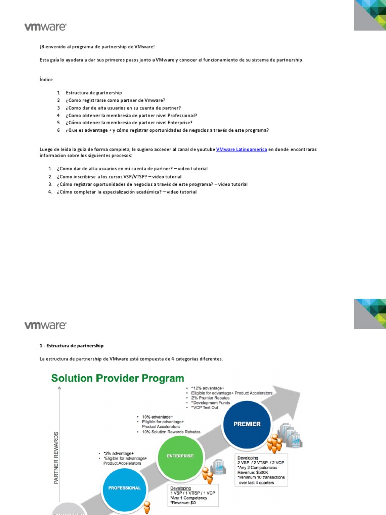 Guía del Programa de Partners de VMware | PDF | V Mware | Informática