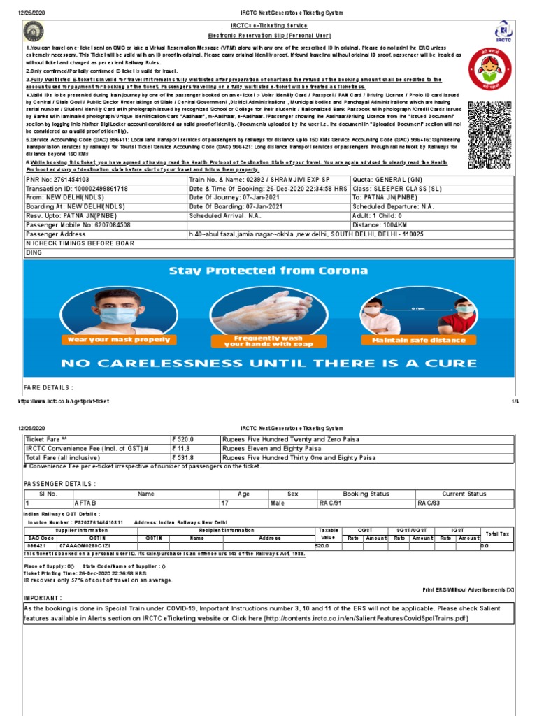 IRCTC Next Gen eTicketing Guide | PDF | Identity Document | Transport