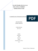 Cuadernillo Recuperativo para Segundo Grado de Secundaria. Primer Trimestre