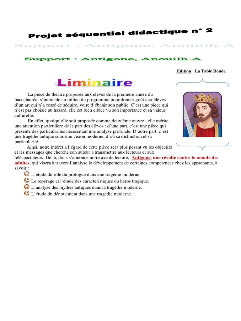 Projet Antigone 1 Pdf œdipe