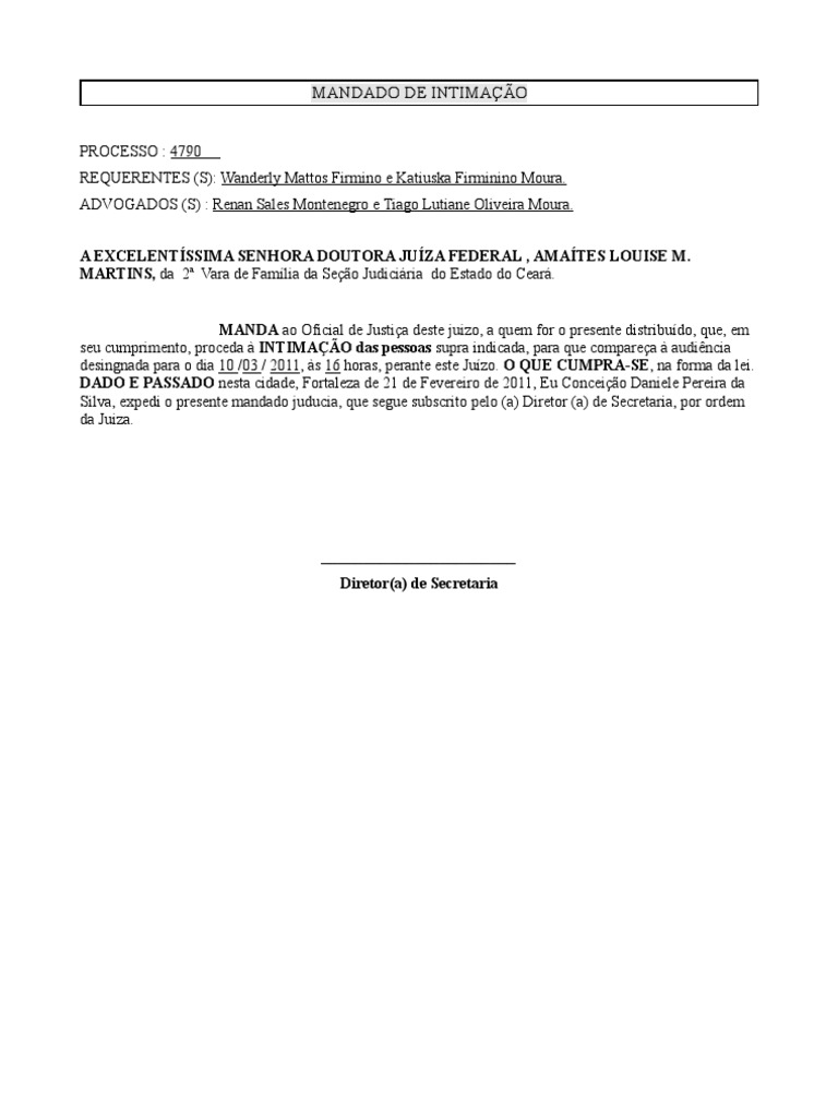 Expedicao De Intimacao O Que Quer Dizer