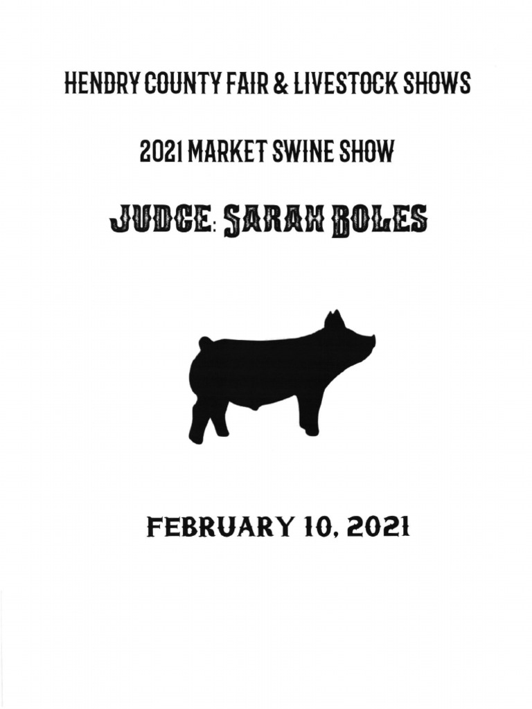 Hendry County Fair 2021 Swine List PDF