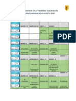 Programacion de Actividades Academicas Otorrinolaringologia Agosto 2020