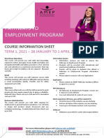 PATHWAYS TO EMPLOYMENT TAFE NSW Term 1 2021 Flyer