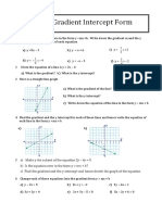 Gradient Intercept Formulas