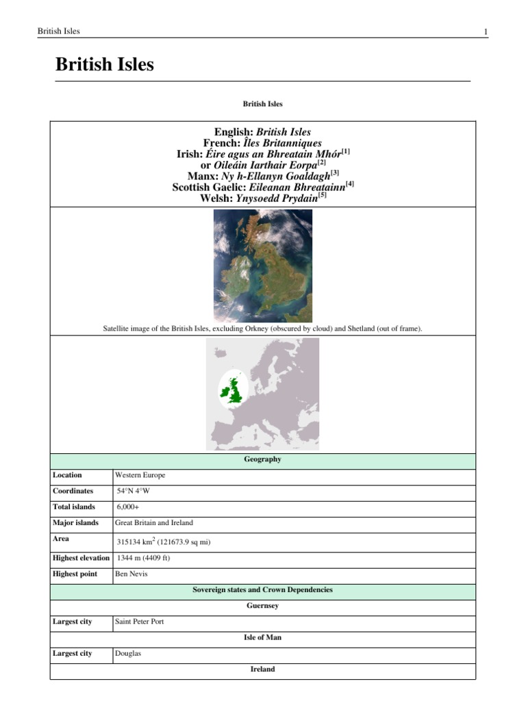 Overview of the British Isles Geography | PDF | British Isles | Ireland