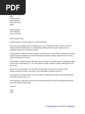 Job Offer Letter