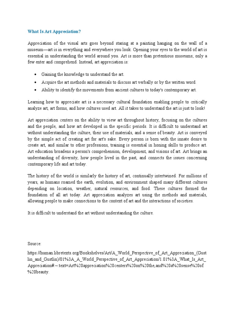 What is Art Appreciation