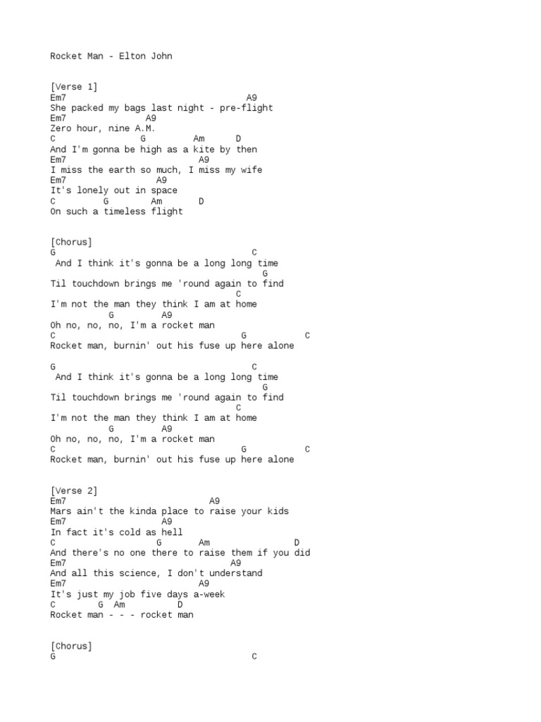 Rocket Man | PDF | Song Forms | Songs